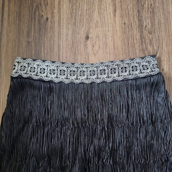 💙 Spirit 20's Inspired Fringe Flapper Mini Skirt Elastic Waist Size M/L - Picture 5 of 7